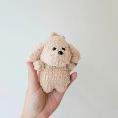 【受注製作】あみぐるみケース・携帯ポリ袋ケース(トイプードル アプリコット)