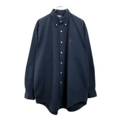 Polo by Ralph Lauren ポロ ラルフローレン BLAKE ボタンダウン 長袖シャツ ネイビー(メンズ L)中古 古着 V2904