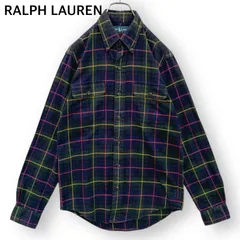 ポロラルフローレン Polo By Ralph Lauren ヴィンテージ ポケット付 チェック ダークカラー 長袖シャツ XSサイズ ボタンダウン メンズ