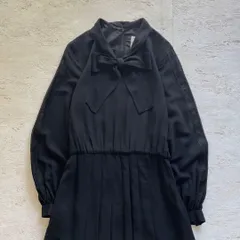 LUMIERESOIR ブラック　フォーマル上品長袖ロングワンピース 13号