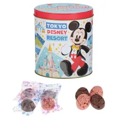 【東京ディズニーリゾート限定】ミッキー＆フレンズ 缶入りチョコレートクランチ ミルク＆ストロベリー TDR 人気 お菓子 お土産 ディズニー グッズ