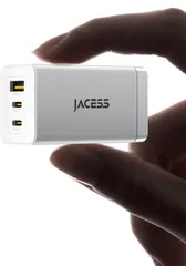 ★Jacess 65w PD 急速充電器 type-c 【世界最小クラス・3台同時に急速充電・超軽量】 usb コンセント iPhone タイプc 充電器 usb c 充電器 3ポート 折りたたみ式プラグ 携帯 に便利 出張·旅行 GaNIII