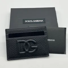 DOLCE & GABBANA（ドルチェ＆ガッバーナ）DGロゴ グレイングレザー カードケース ブラック