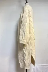厚手 ケーブル編みロングカーディガン ニットc13