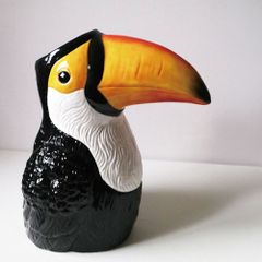 絵付き ボタニカル 大型植木鉢カバー 直径23.5cm 高さ20cm 鳥