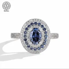 【レアカラー×大粒1ctの贅沢】希少ブルーモアサナイト1カラット× モアサナイトリング／青石×無色石コントラストが上品／GRA鑑定書付き 指輪 レディース ギフト 高級感 ジュエリー　S925