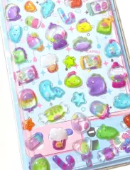 立体 シール 凹まない 恐竜 と キャンディ　ドロップ　ステッカー 蓄光 タイプ❣️ シール帳 デコレーション 平成 女児 レトロ クリスマス プレゼント　ボンボン ダイナソー スイーツ　お菓子 がかわいい