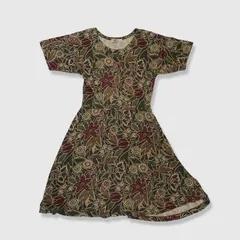 バナナリパブリック ワンピース 総柄 花柄 半袖 Aライン クルーネック