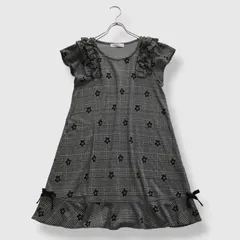 ギャラリービスコンティ 総柄フリルワンピース チェック柄 花柄 リボン