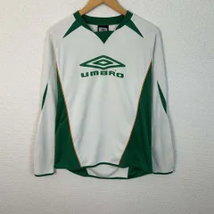 UMBRO アンブロ 長袖Tシャツ ゲームシャツ デカロゴ ホワイト Lサイズ メンズ 古着 テック系