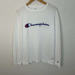Champion チャンピオン 長袖Tシャツ ロンT デカロゴ ホワイト Lサイズ メンズ 古着 ストリート