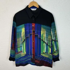 PAUL LEMAIRE ポールルメール 長袖シャツ ポリシャツ 総柄 マルチカラー メンズ 古着 レトロ