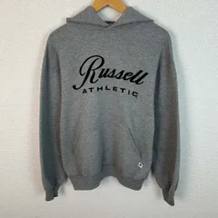 Russell Athletic ラッセルアスレティック パーカー ロゴプリント グレー Mサイズ メンズ 古着 アメカジ　US製