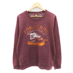 コンバース CONVERSE トレーナー スウェット 長袖 プリント 裏起毛 オーバーサイズ L マルチカラー ボルドー /YK13