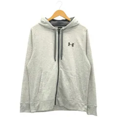 古着 メンズMD UNDER ARMOUR/アンダーアーマー スウェットジップパーカー スポーツウェア カジュアル フード グレー/ダークグレー MTR1409 gl00511