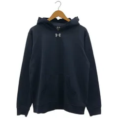 古着 メンズLG UNDER ARMOUR/アンダーアーマー 裏フリース スウェットプルパーカー スポーツウェア カジュアル フード ネイビー MTR4594 gl00514