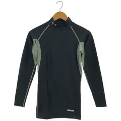 古着 メンズSM UNDER ARMOUR/アンダーアーマー 裏起毛 ハイネック インナーシャツ 長袖 スポーツウェア トレーニング 防寒 ブラック  gl00518