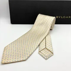 【 箱付／美品 】BVLGARI　ブルガリ　メンズネクタイ　シルク　ベージュ