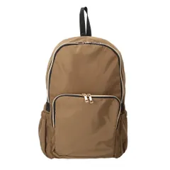 ☆ モカ ☆ Rename ゴールドファスナーマルチポケット デイバッグ Rename バッグ リネーム RRN24054 リュックサック デイパック バックパック マザーズリュック レディース メンズ A4 通勤 通学 ナイロン きれいめ 無地 軽量 軽い