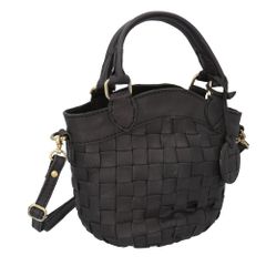 新品 ズッケロ 2WAYショルダーバッグ 革編み トートバッグ ブラック 黒 