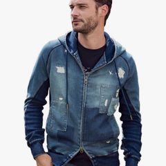 完売品】DIESEL☆ディーゼル☆デニムジャケット☆ツートン☆パーカー 