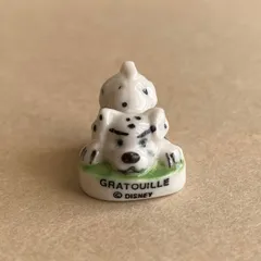 グラドゥイユのフェーブ ※釉薬の飛びうつりあり／101匹わんちゃん／犬／ダルメシアン／フランス雑貨／陶器ミニチュア／ブロカント／ヴィンテージ／蚤の市／幸運の小さな陶器