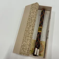 【美品】 帯締め 逸品 無形文化財 有職組紐 道明 幾何学模様 茶緑色 正絹 和装小物  【中古】