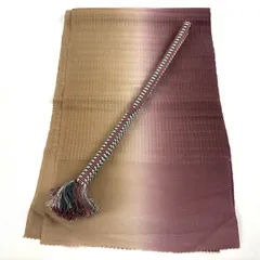 【美品】 和装セット 優品 帯締め帯揚げ2点セット 茶紫 正絹 和装小物  【中古】