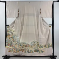 色留袖 本場加賀友禅【鶴見保次】松竹に橘 正絹 灰薄青色 一つ紋 袷