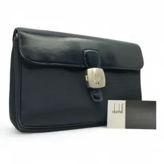 dunhill ダンヒル ナイロン レザー クラッチバッグ セカンド バッグ ブラック