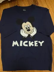 ミッキー ネイビー 半袖ニット
