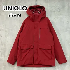 【極美品】  UNIQLO 21AW ハイブリッドダウンオーバーサイズパーカ（311-429290）M レッド 赤 ダウン90% 保温/防寒/撥水 秋冬 ★ ◇■