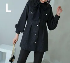 ルイルエブティック　L    カラーツイードジレ　スリムストレートパンツ　セットアップ　黒　ブラック　セレモニー　フォーマル　ベスト　パンツ