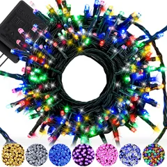 LEDイルミネーションライト 100球 10m 室内用 クリスマスツリー デコレーション AC電源対応 コンセント コントローラー付き 8モード ハロウィン パーティー バレンタインデー 新年 祝日 結婚式 誕生日 学園祭 飾りライト 自宅 玄関 窓 フェンス