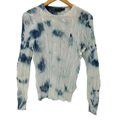 ポロラルフローレン POLO RALPH LAUREN ポニー刺繍 抜染 タイダイ ケーブル コットン ニット セーター レディース  160/84A