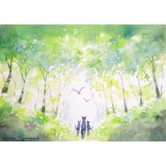 原画）未来への森【A5サイズ／水彩画／#2871】 - メルカリ