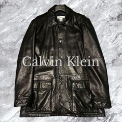 Calvin Klein カルバンクライン レザーコート 本革 ラムレザー