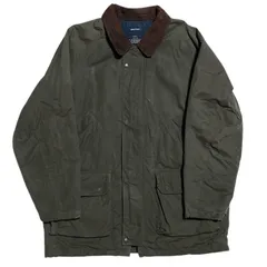 ノーティカ ロゴ ヴィンテージ ハンティングジャケット ユーティリティジャケット フィールドジャケット オリーブグリーン コーデュロイ メンズ 古着 長袖