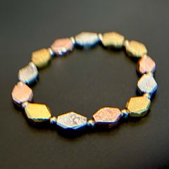 メテオライト(アルタイ隕石) 6(丸玉3.5)mm MIXカラーブレスレット