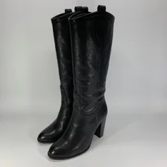 美品◯ DIANA ダイアナ ロングブーツ ラウンドトゥ ブラック レザー ウエスタン 23