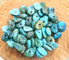 TB-X ターコイズビーズ *グリーン系*【大穴タイプ】ランダム アクセサリー/パーツ/ゴローズのカスタムにいかがですか？ ターコイズ ビーズ