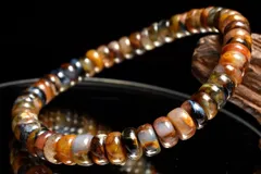 【１点物】幻想マーブル ピーターサイト　2.5-3.5x6.5mm　ボタン ブレスレット パワーストーン 天然石 _MC1665