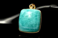 【１点物】シルバー925(18KGP) アマゾナイト　18x17mm　スクエア ペンダントトップ パワーストーン 天然石 _PC7554