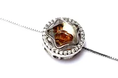 シルバー925◇希少 パラサイト隕石　10x10mm　スター ペンダントトップ 1個売り パワーストーン 天然石 _PRG2375