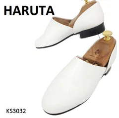 ハルタ　美品　スポックシューズ　SALONコラボ　レザー　ホワイト　22.5cm