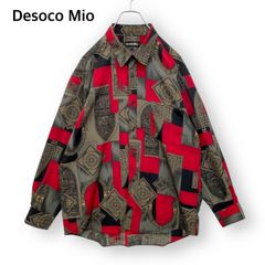 希少 レトロ ヴィンテージ 総柄 バロック柄 ド派手 スカーフ柄 シャツ