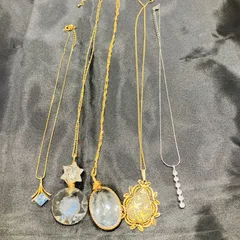 A【まとめ売り】ネックレス ジルコニア 天然石 カラーストーン アクセサリー 小物 ゴールドカラー シルバーカラー
