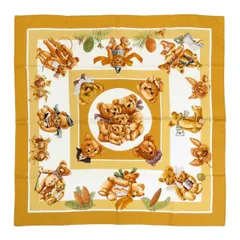 【新品未使用・HERMS正規品】シルクハンカチ カレ45 くま柄 テディベア map06008_3.jpg