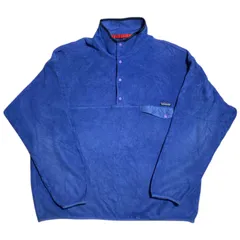 パタゴニア シンチラ スナップT プルオーバー フリースジャケット ハーフスナップ ポケット 刺繍ロゴ メンズ 古着 長袖