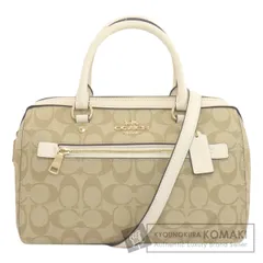 COACH コーチ F83607 ローアン サッチェル シグネチャー 2WAY ハンドバッグ PVC レザー レディース [中古]